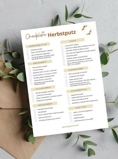 Herbstputz, Putzen im Herbst, Checkliste Großputz, Großputz im Herbst