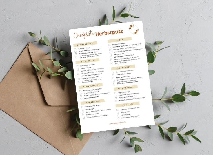 Mockup Herbstputz Eukalyptus Herbstputz, Putzen im Herbst, Checkliste Großputz, Großputz im Herbst