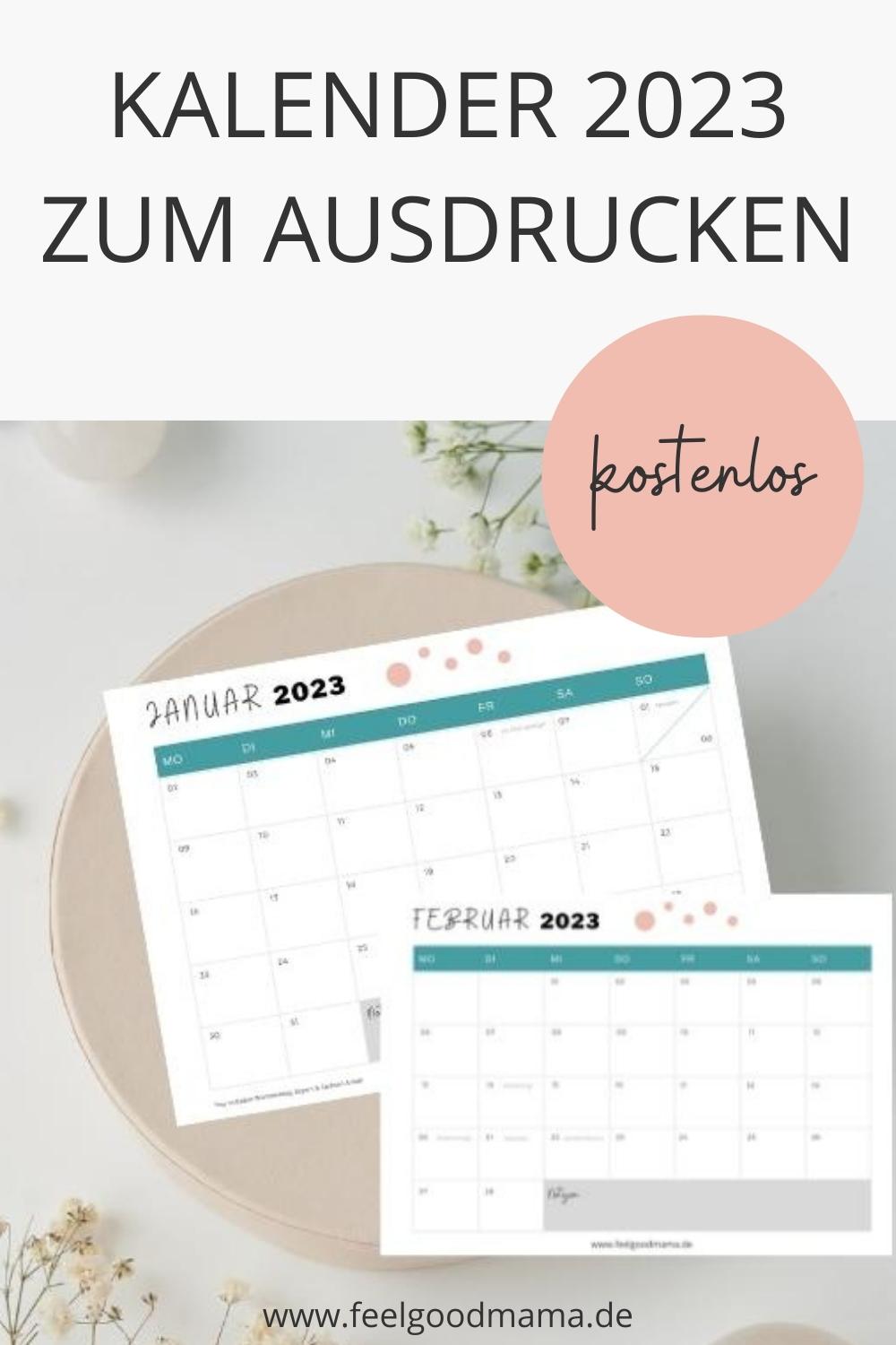 Kalender 2023 zum Ausdrucken Kalender 2023 zum Ausdrucken, Monatskalender, kostenloser Familienkalender, Kalenderübersicht, Freebie Kalender 2023