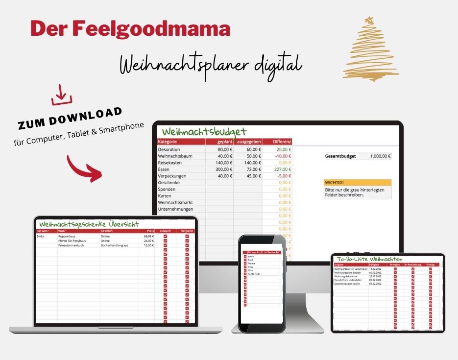Weihnachtsplaner, Weihnachtsplaner digital, Planner Weihnachten, Übersicht Weihnachtsplanung